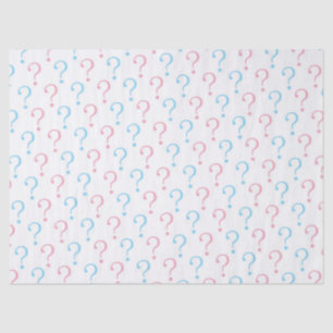 Pink blue question mark gender reveal tissue tissue paper