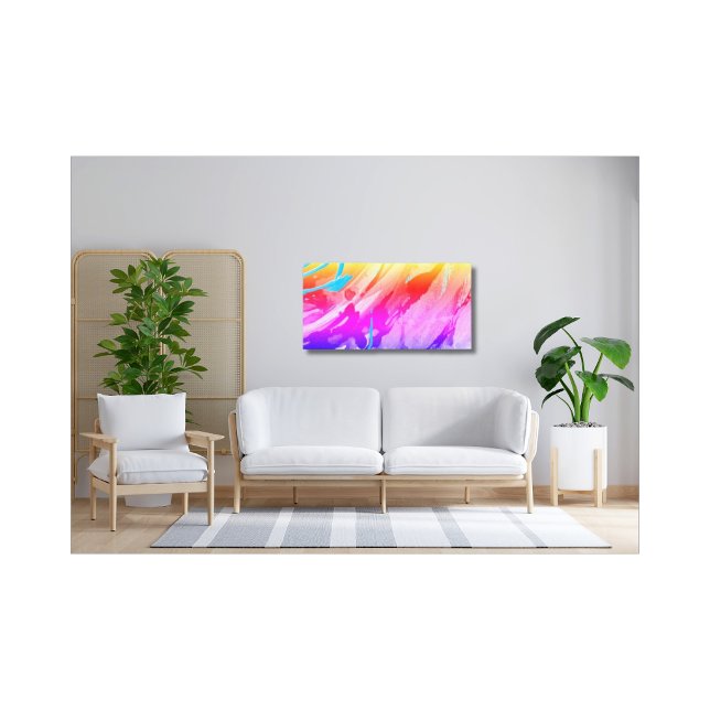 Pink Blue Red Modern Stretched Canvas Print (Creator Uploaded)
