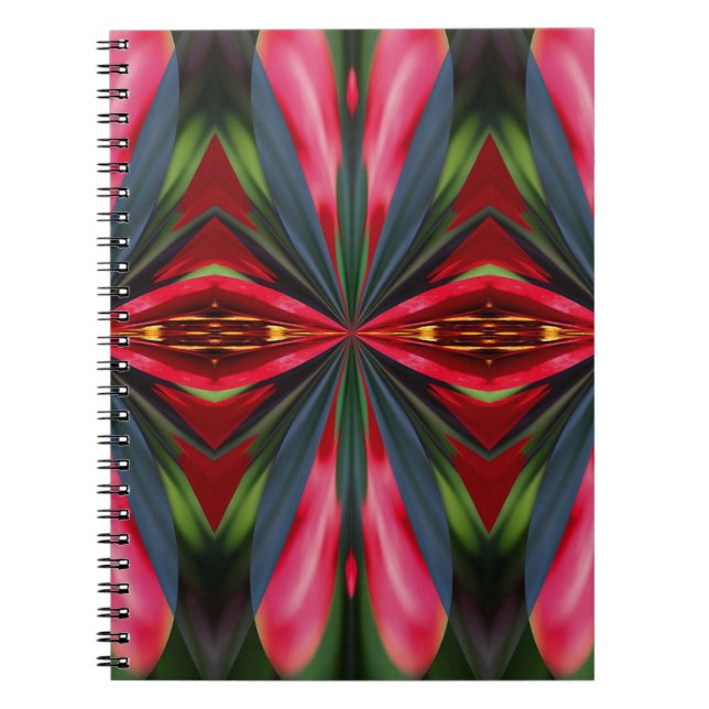 Pink Blue Red Shapes Abstract Art Notebook (Front)