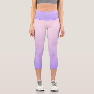 Pink Blue rustic ombre Capri Leggings