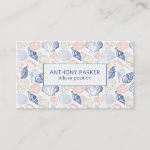 Pink & Blue Seashells   Business Card