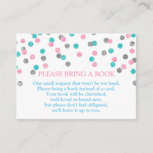 Pink Blue Silver Dots Book Request Card