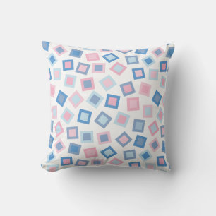 Pink & Blue Squares Cushion