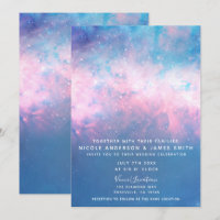 Pink & Blue Starry Cosmic Cotton Candy Sky Wedding