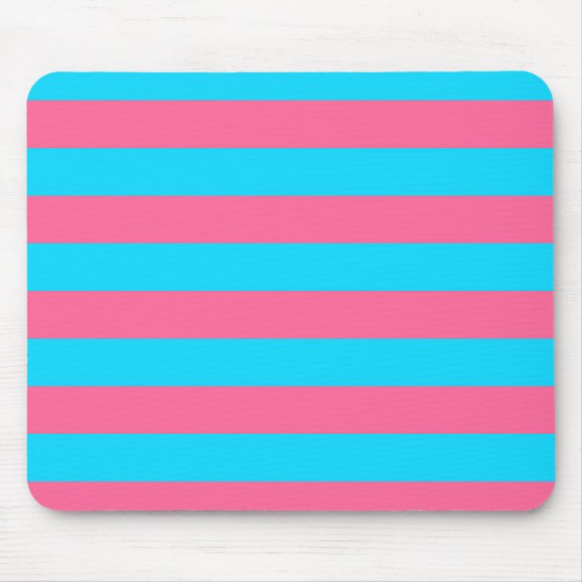 Pink Blue Stripes Pattern  Mouse Mat (Front)