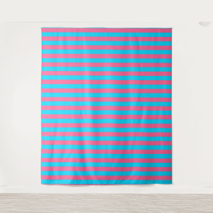 Pink Blue Stripes Pattern Tapestry