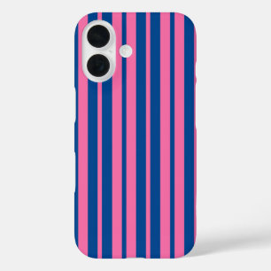 Pink Blue Stylish Stripes Pattern Design  iPhone 16 Case