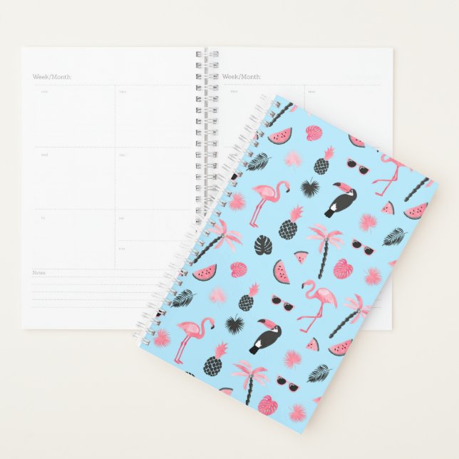 Pink & Blue Summer Tropical Pattern Planner (Display)