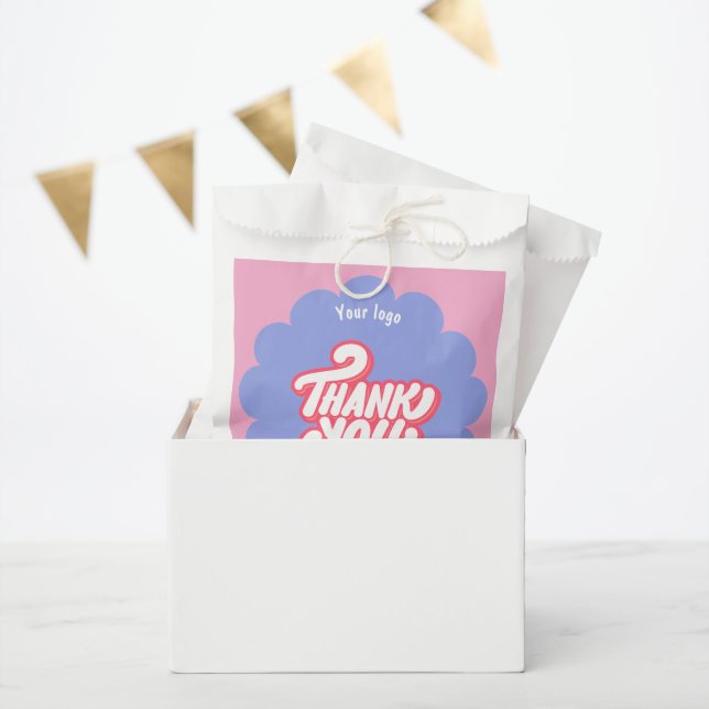Pink & Blue Thank you feminine business  Favour Bags (Party)