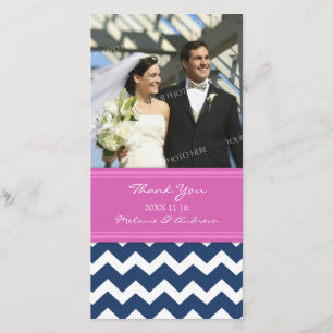 Pink Blue Thank You Wedding Photo Cards