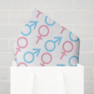 Pink blue unisex pattern gender reveal tissue paper
