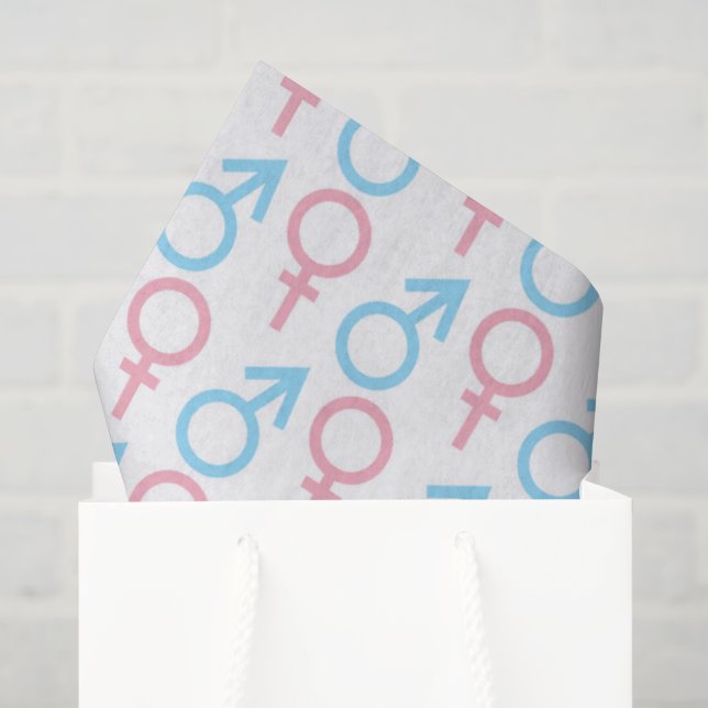 Pink blue unisex pattern gender reveal tissue paper (Gift Bag)