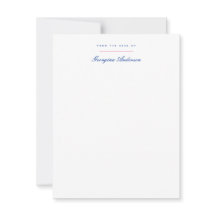 Pink Blue Vintage Vase Personal Stationery