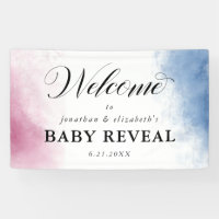 Pink & Blue Watercolor Gender Reveal Welcome