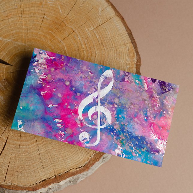 Pink Blue Watercolor Paint Music Note Treble Clef (Pink Blue Watercolor Paint Music Note Treble Clef )