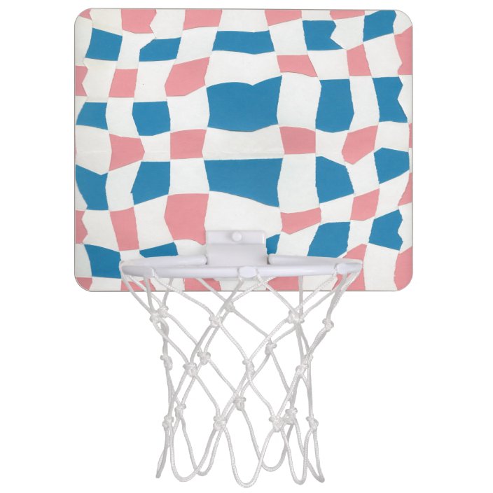 Pink & Blue Weave Pattern Mini Basketball Hoop Zazzle.co.uk