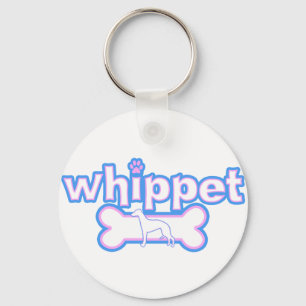 Pink & Blue Whippet Keychain