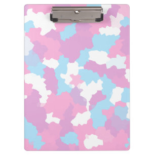Pink Blue White Camo Abstract Clipboard