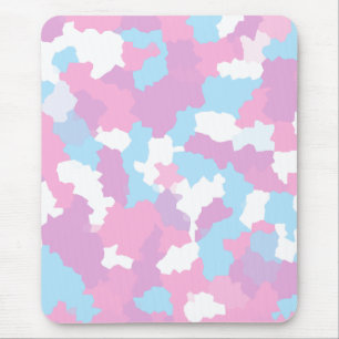 Pink Blue White Camo Abstract Mouse Mat