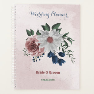 pink blue white floral greenery wedding planner
