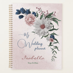 pink blue white floral greenery wedding planner