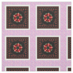 Pink Blue White Hearts of Love combed cotton Fabric