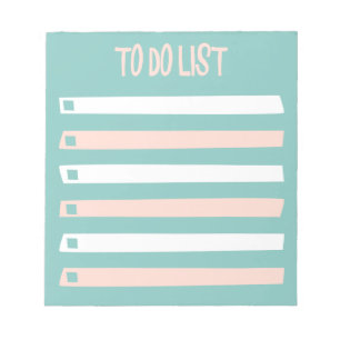 Pink Blue White Simple To Do Checklist Notepad