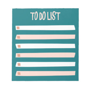 Pink Blue White Simple To Do Checklist Notepad