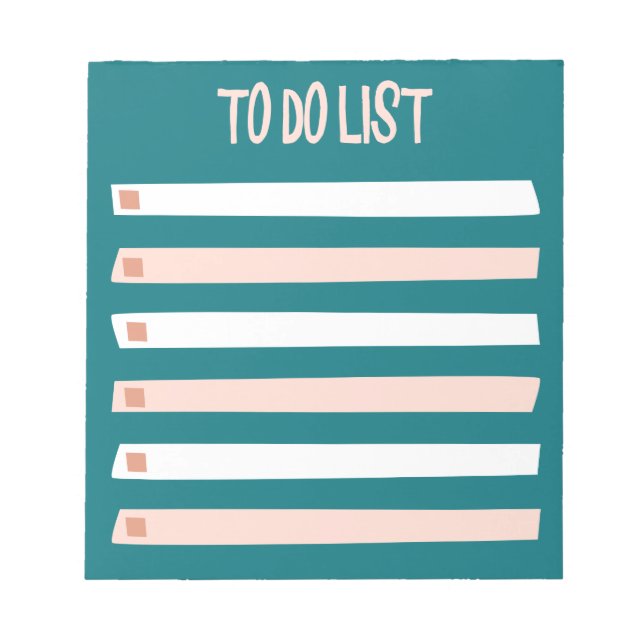 Pink Blue White Simple To Do Checklist Notepad (Front)