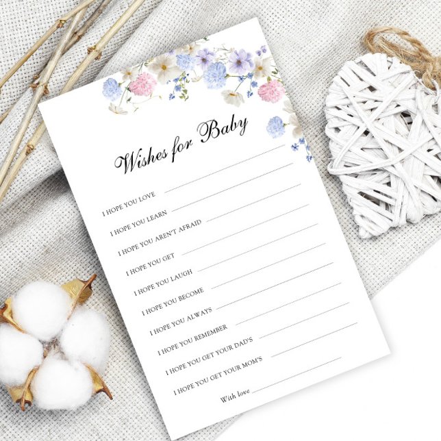 Pink Blue Wildflower Gender Reveal Wishes For Baby (Creator Uploaded)