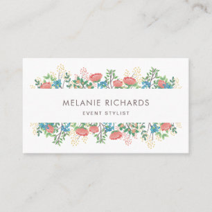 Pink & Blue Wildflowers Business Card