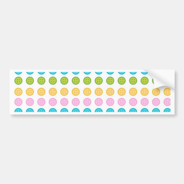 Pink blue yellow button pattern accessories trendy bumper sticker (Front)