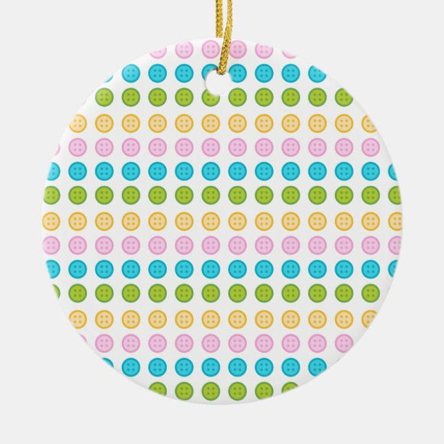 Pink blue yellow button pattern accessories trendy ceramic tree decoration (Front)