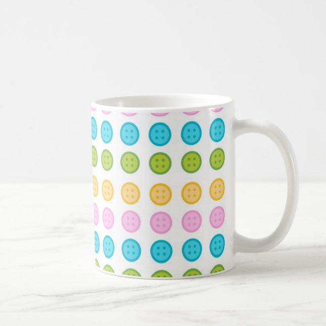 Pink blue yellow button pattern accessories trendy coffee mug (Right)
