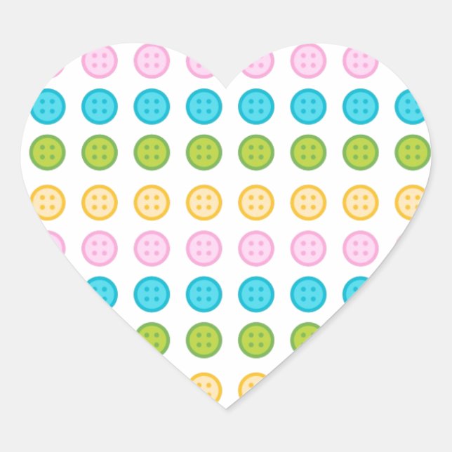 Pink blue yellow button pattern accessories trendy heart sticker (Front)