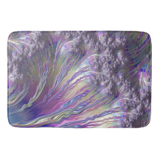 Pink Blue Yellow Frax Abstract Fine Fractal Art Bath Mat