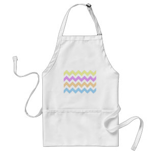 pink, blue, yellow pastel colour zigzag strips standard apron