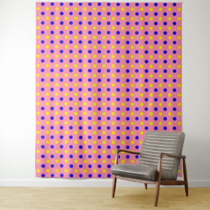 Pink Blue Yellow Polka Dots Design  Tapestry