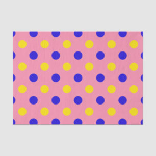 Pink Blue Yellow Polka Dots Design  Tissue Paper