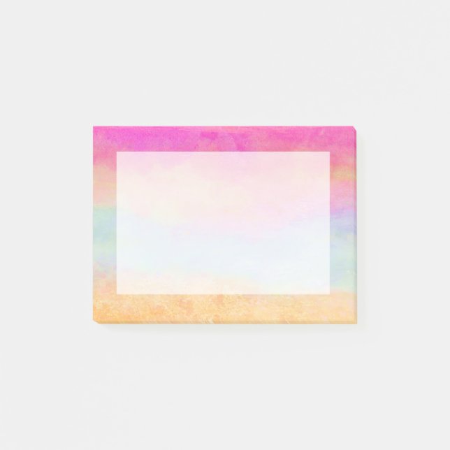 Pink Blue Yellow Rainbow Abstract Stripes Post-it Notes (Front)