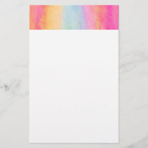 Pink Blue Yellow Rainbow Abstract Stripes Stationery