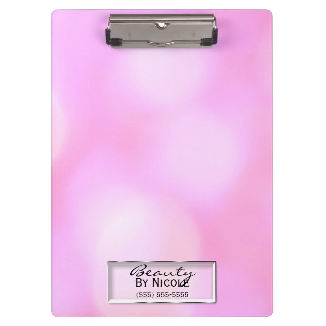 Pink Blurry Lights Glam Chic Modern Personalised Clipboard (Front)