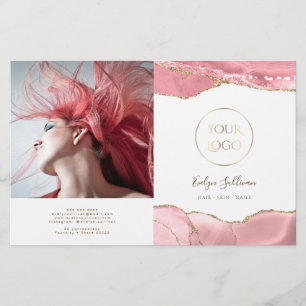 pink blush agate bifold brochure