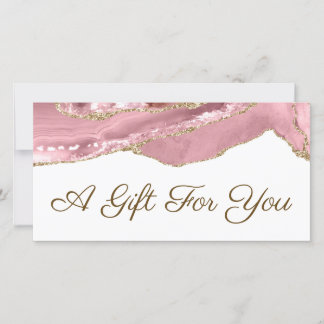 pink blush agate gift certificate