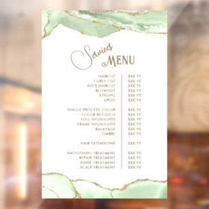 Pink Blush Agate Services Menu Window Cling