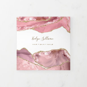 Pink Blush Agate Trifold Brochure