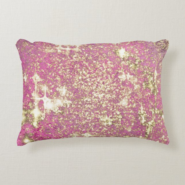 Pink Blush Agate with Gold Ribbon Elegance luxurio Decorative Cushion (Front)