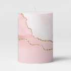 Pink Blush Agate with Gold Ribbon Elegant
