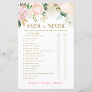 Pink Blush and Gold Bridal Shower Game PRINTED