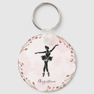 Pink Blush Ballet Dancer Ballerina Name Prima  Key Ring